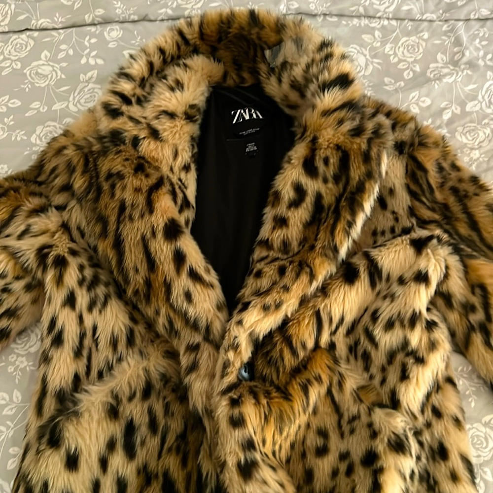 Fauf fur coat jacket Zara Like new